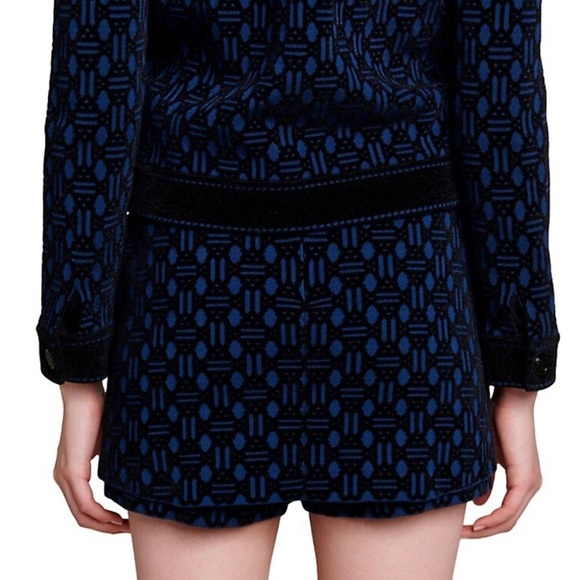 Maje Iveillon Velvet Jacquard Skort - Picture 2 of 2